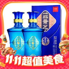 淘金币可用、88VIP：景芝 一品景芝 蓝淡雅 52度 芝麻香型 500mL 2瓶