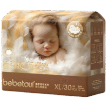 bebetour 皇家羽毛系列纸尿裤 XL码30片婴儿超薄干爽透气泡泡腰围尿不湿90元（合45元/件）