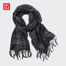 UNIQLO 优衣库 男装女装HEATTECH围巾格子围脖学院风保暖25秋冬新款478313 08 深灰色 均码 (180 × 50 cm)96元