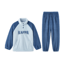 kappa 休闲运动风 长毛绒保暖秋冬男士家居服保暖睡衣情侣男款90.9元（超V会员价，有首单礼金，政府补贴8折券，价格更低）