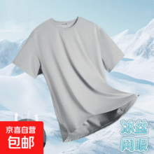 夏季冰丝短袖T恤 速干 浅灰色 3XL1元