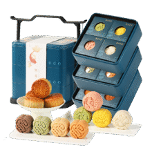 悠享时（YOTIME）中秋月饼礼盒652g广式蛋黄莲蓉奶黄流心三层月饼28.41元、试用