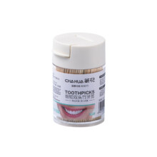 茶花（CHAHUA）一次性双头牙签 推盖罐 1盒*500只