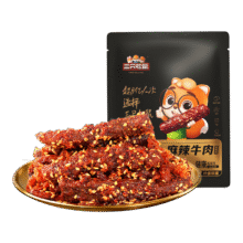 三只松鼠 麻辣牛肉约175g袋装肉干肉脯零食即食解馋真牛肉芝麻川味便携18.9元包邮