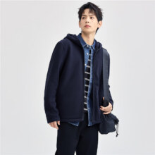 20点、双11：佐丹奴 休闲外套 摇粒绒纯色拉链连帽运动夹克男1307481464.95元包邮