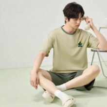 超V：有棵树 5A抑菌 纯棉舒适秋季男士可外穿睡衣套装居家透气睡衣41.8元（1折）