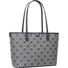 Tory Burch 汤丽柏琦 T MONOGRAM 小号拉链托特包TB 152299 海军蓝 405 OS