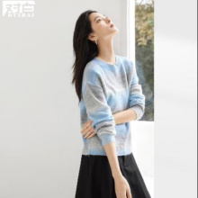 对白 2025春秋 含绵羊毛渐变圆领毛衣 S-XL99元