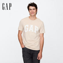 Gap 盖璞 男女装2025春季纯棉印花logo圆领短袖T恤上衣美版856659 驼色 S 美码 M亚洲码175/92A券后36元
