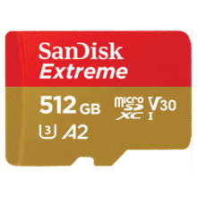 闪迪（SanDisk）512GB TF(MicroSD)内存卡 4K极速金卡A2 V30 U3行车记录仪 运动相机无人机 监控存储卡 读190MB/s339元 (月销2w+)