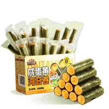 三只松鼠 咸蛋黄海苔卷160g、约45根9.9元包邮（需试用）