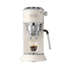 德龙（Delonghi）【中秋礼品】咖啡机 半自动咖啡机 小型家用意式浓缩15Bar泵压式 手动打奶泡EC885.CR EX:4 奶油色