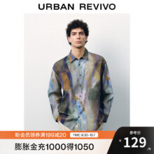 UR夏季新款男装艺术超宽松撞色翻领长袖开襟衬衫UMF240026 多色 L(XL-XXL)89元（需领券）