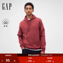 Gap 盖璞 男女装2025秋季Logo刺绣抓绒宽松连帽衫卫衣美版795625 暗红色 XS 美码 S亚洲码175/88A95.0元