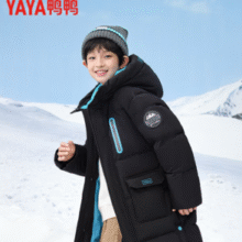 充绒量192g！鸭鸭 男女中大童中长款极寒加厚羽绒服 多色 120~170码￥199.43