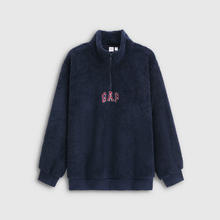 Gap 盖璞 logo刺绣抱抱绒半拉链卫衣788670106元