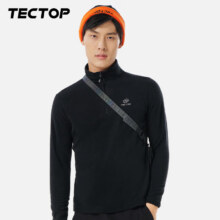 20点开始：TECTOP 探拓 抓绒衣 户外加厚保暖男抓绒衣 立领半开衫 MZRY033 男款黑色29.5元（1件5折）