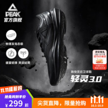 匹克态极轻灵3羽毛球鞋男秋季新品专业低帮球鞋轻便灵活薄底运动鞋男 全黑【黑武士】 39299元 (券后省200,月销1000+)