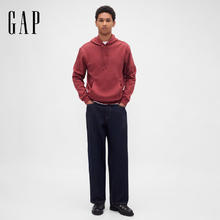 Gap 盖璞 男女装2025秋季Logo刺绣抓绒宽松连帽衫卫衣美版795625 暗红色 XS 美码 S亚洲码175/88A券后95元