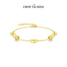 CHOW TAI SENG 周大生 小蛮腰纯银手链女轻奢小众金色手饰券后108元