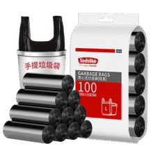Sodolike背心手提式垃圾袋中号加厚50*65cm*5卷黑色 100只黑色11.73元（合5.87元/件）