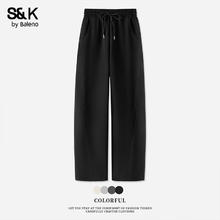 Baleno 班尼路 S&K系列直筒裤女 黑#纯色39.9元（需买2件，需用券）