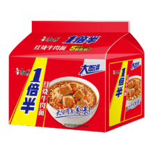 MasterKong/康师傅 一倍半系列 方便面 袋装 红烧牛肉 5袋11.7元