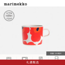 marimekko【热销补货】2025秋冬新品Unikko北欧风印花咖啡杯礼物 白色、红色、蓝色219元 (送赠品,券后省30)
