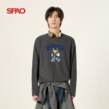 SPAO 冬季双面绒保暖防寒舒适长袖T恤 中灰#伍迪背包34.5元（需买2件，需用券）