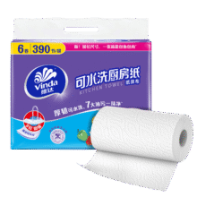 维达（Vinda）厨房用纸 可水洗卷纸65节*6卷 厨房纸 可接触食品级 吸油 整箱9.9元（需换购）