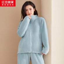 红豆居家（Hodohome）睡衣男女士秋冬保暖柔绒休闲时尚运动风拉链款家居服套装可外穿 女士浅天蓝 S 160/84A69.8元 (券后省40)