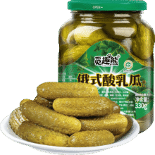 觅趣熊俄式酸乳瓜330g 0脂酸黄瓜 酸甜脆爽腌黄瓜沙拉配菜即食黄瓜罐头4.9元