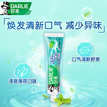 DARLIE 好来 原黑人清新双效薄荷味牙膏 清新双效200g*2+绿茶160g（赠牙膏牙刷）25元