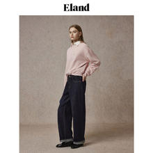 E·LAND 衣恋 ELAND衣恋卫衣女圆领运动风棉感舒适宽松休闲上衣2024秋季 浅粉色(26)L/Pink S/160323.6元