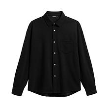 gxgjeans 25秋新品 口袋设计基础通勤商务长袖衬衫 黑色