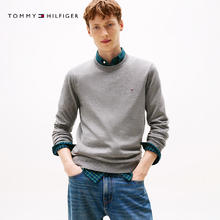 TOMMY HILFIGER 23男纯棉合身圆领纯色针织衫毛衣J8322/J8320 极简灰P7D M330.45元