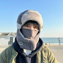帽子男冬天雷锋帽男士冬季男款东北防寒面罩骑车电动车保暖防风棉23.58元（需领券）