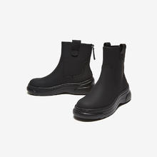 Bata 时装靴女2024冬季厚底百搭通勤小耳朵短靴AQL44DD4 黑色券后199.2元