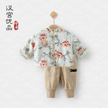 汉宫优品 儿童棉衣套装夹棉加厚保暖女童棉袄宝宝棉服券后49.6元