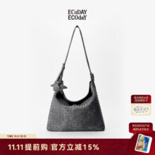 ECODAY秋冬麂皮编织包通勤托特包复古单肩斜挎hobo包女生日情人节礼物 灰色（大号）412元 (券后省27)