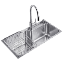 科勒（KOHLER）水槽大单槽304不锈钢加厚大容量抽拉龙头套餐26957台上/下盆1489元 (每满300减50,券后省60)