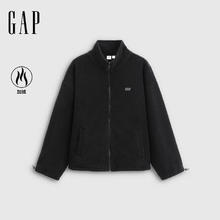 Gap 盖璞 刺绣logo摇粒绒宽松拉链立领外套保暖829622128元