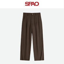 SPAO 经典 灯芯绒 休闲裤 厚实垂感直筒54.5元