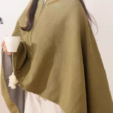 百亿补贴：哈骆顿（HALODN）发热披肩电热暖身毯发热暖披肩USB可水洗盖腿披肩户外家用办公室 披肩毯-雪松杏-三挡【5000电源】107.9元