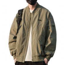 吉普（JEEP）夹克男春秋季潮流棒球服外套男士休闲宽松工装衣服 军绿 3XL269元