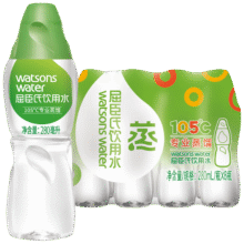 屈臣氏蒸馏水纯净水280ml*8瓶 整箱小瓶装水饮用水尝鲜装会议出行护肤10.9元（需凑单）