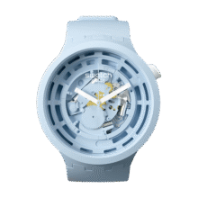 斯沃琪（Swatch）瑞士手表 陶瓷腕表BIG BOLD天清蓝 中秋礼物潮流石英表SB03N100