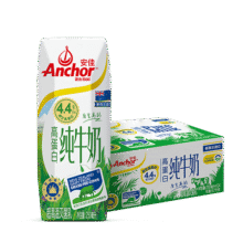 安佳 高钙 纯牛奶 4.4g高蛋白 利乐钻 24盒 250ml