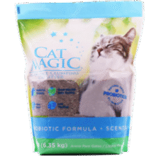 喵洁客（CAT MAGIC）美国原装进口猫砂强力结团钠基矿石猫砂低尘抗菌除臭蓝标14磅69元 (月销2000+)