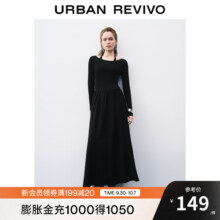 UR秋季新款女装法式气质挂脖修身长袖连衣裙UWJ740067 正黑 (偏长) XS109元 (券后省20)